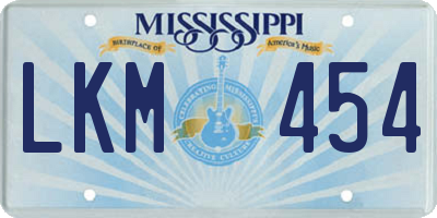 MS license plate LKM454
