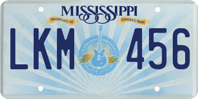 MS license plate LKM456