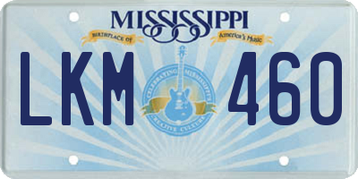 MS license plate LKM460