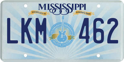 MS license plate LKM462