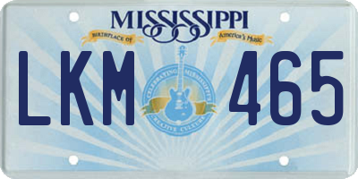 MS license plate LKM465