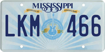MS license plate LKM466