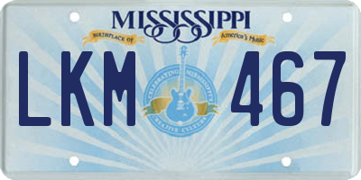 MS license plate LKM467
