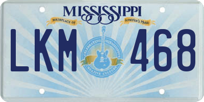 MS license plate LKM468