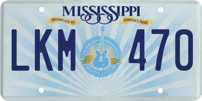 MS license plate LKM470