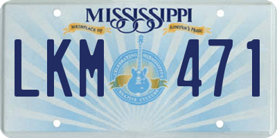 MS license plate LKM471