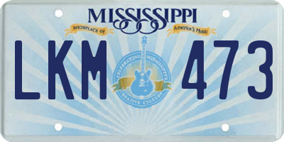 MS license plate LKM473