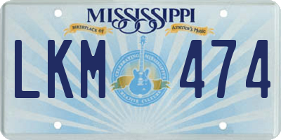 MS license plate LKM474