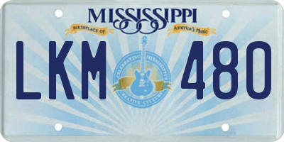 MS license plate LKM480