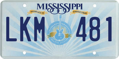 MS license plate LKM481