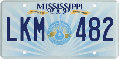 MS license plate LKM482