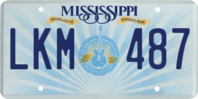 MS license plate LKM487