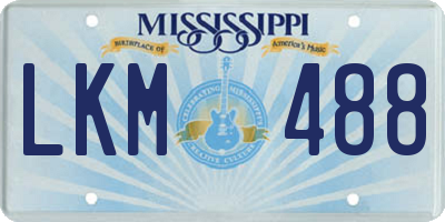 MS license plate LKM488