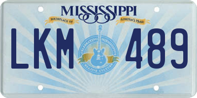 MS license plate LKM489
