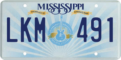 MS license plate LKM491