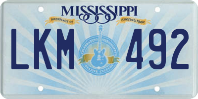 MS license plate LKM492