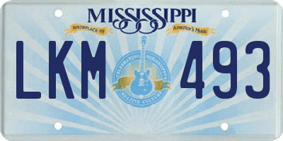 MS license plate LKM493