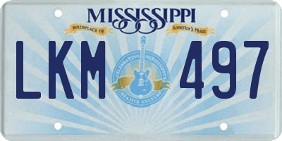 MS license plate LKM497