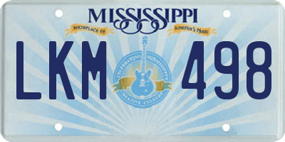 MS license plate LKM498