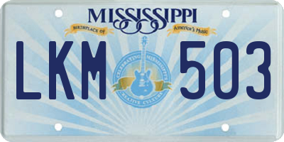 MS license plate LKM503