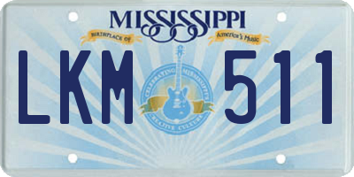 MS license plate LKM511
