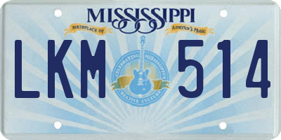 MS license plate LKM514