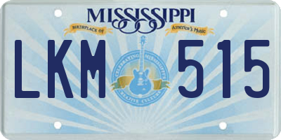 MS license plate LKM515