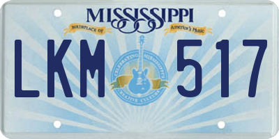MS license plate LKM517