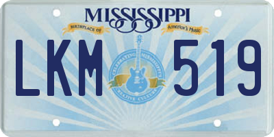 MS license plate LKM519