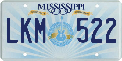 MS license plate LKM522
