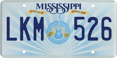 MS license plate LKM526
