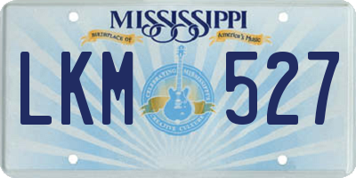 MS license plate LKM527