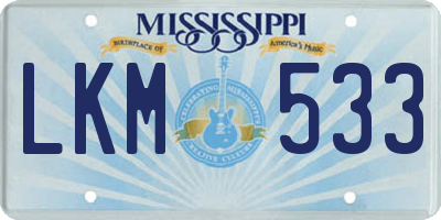 MS license plate LKM533