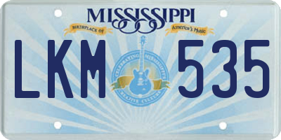MS license plate LKM535
