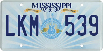 MS license plate LKM539
