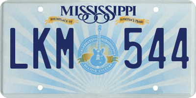 MS license plate LKM544