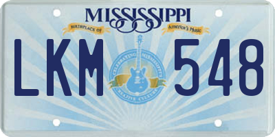 MS license plate LKM548