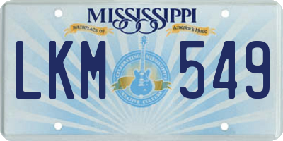 MS license plate LKM549