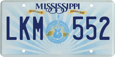 MS license plate LKM552