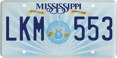 MS license plate LKM553