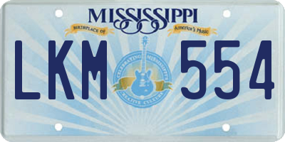 MS license plate LKM554