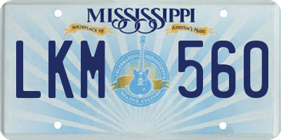 MS license plate LKM560