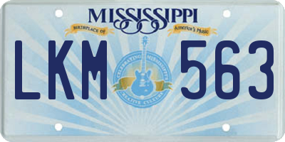 MS license plate LKM563