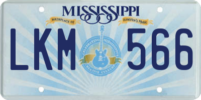 MS license plate LKM566