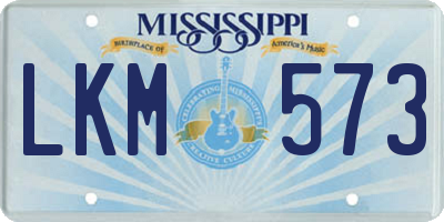 MS license plate LKM573