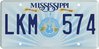 MS license plate LKM574