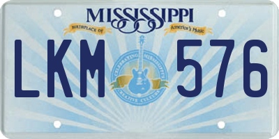 MS license plate LKM576