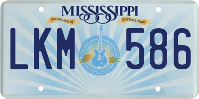 MS license plate LKM586