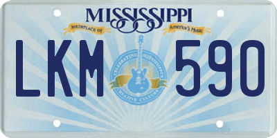 MS license plate LKM590