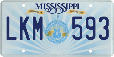 MS license plate LKM593